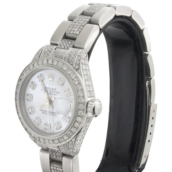 NEW Women's Rolex 26mm 5CT Diamond Watch! Sale! Mint! With Rolex Box - Picture 10 of 10